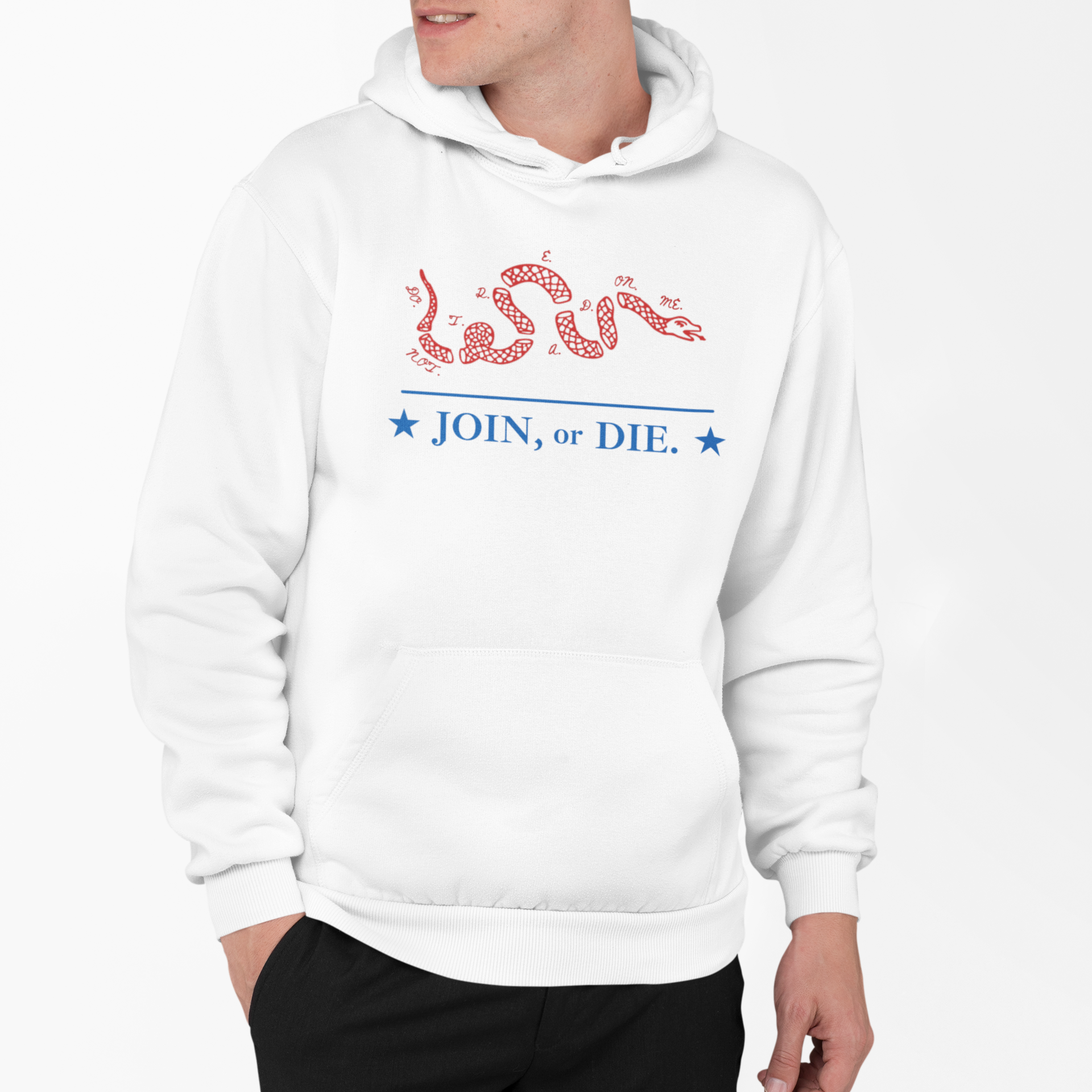 Join or Die Hoodie - Red & Blue