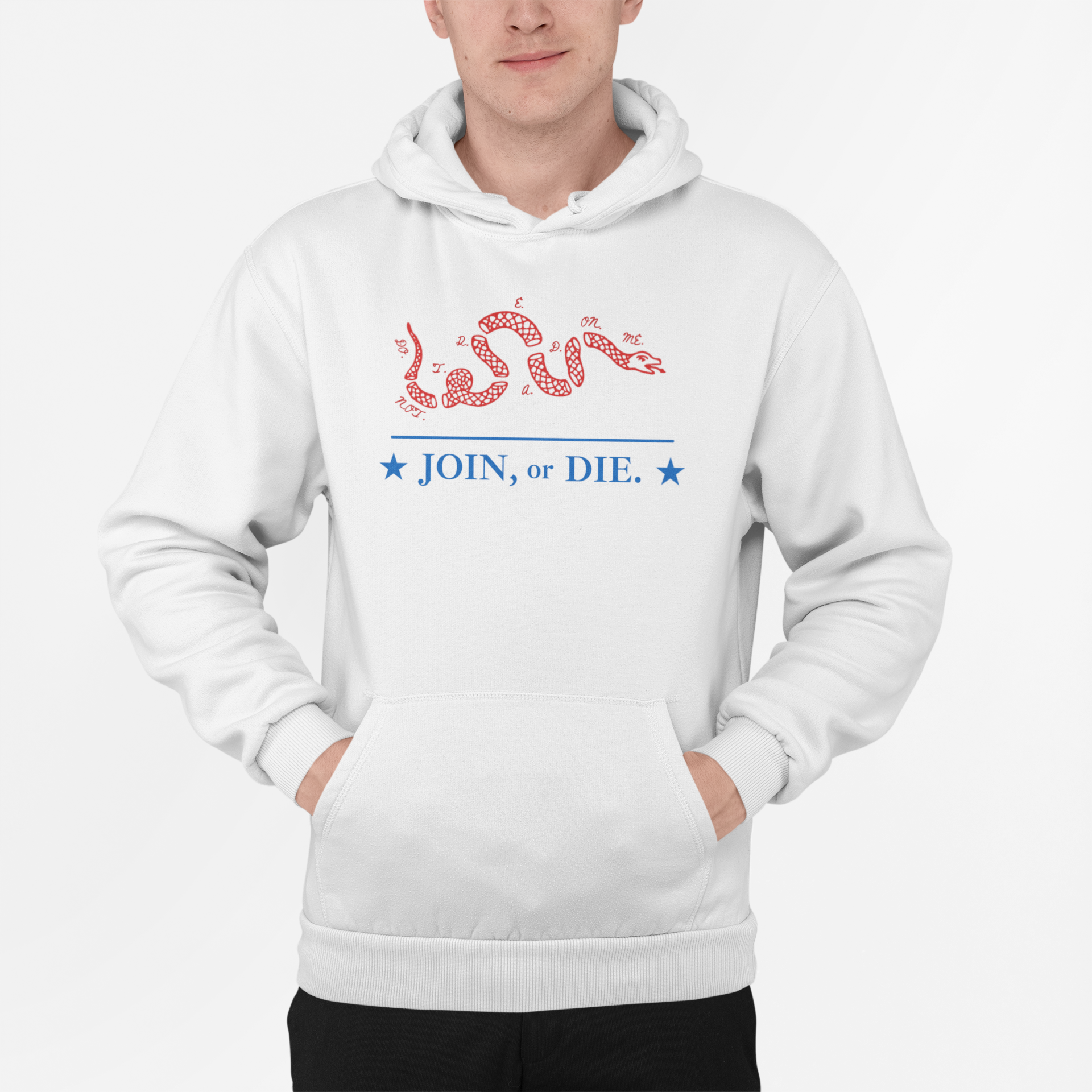 Join or Die Hoodie - Red & Blue