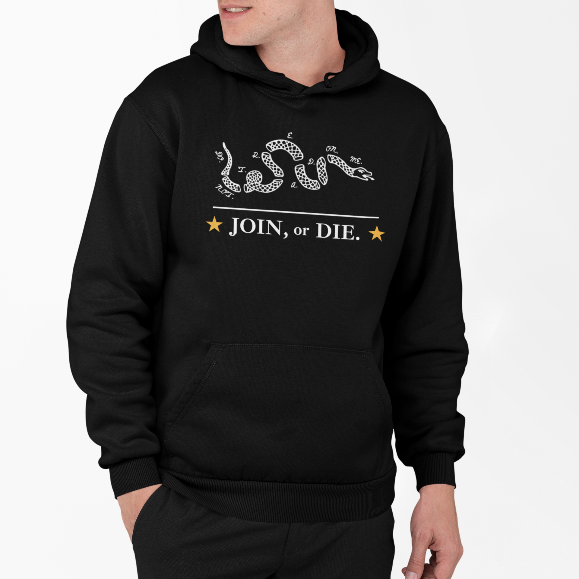 Join or Die Hoodie - White & Gold